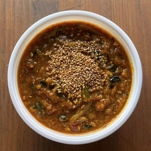 ベーコンとごぼうのアラビアータソース　サバと小松菜のドライカレーソース　チョコレートのテリーヌ（2/21　発送分） (コピー)