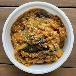 ベーコンごぼうのアラビアータソース　茄子のドライカレーソース　チョコレートのテリーヌ（9/26　発送分）